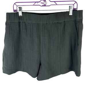 Madewell Easy Pull-On Shorts in Lightspun Casual Gauze Shorts Cotton Gray sz L